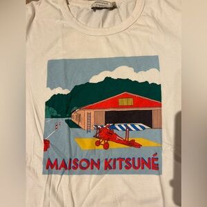 Maison Kitsune vintage plane graphic t shirt